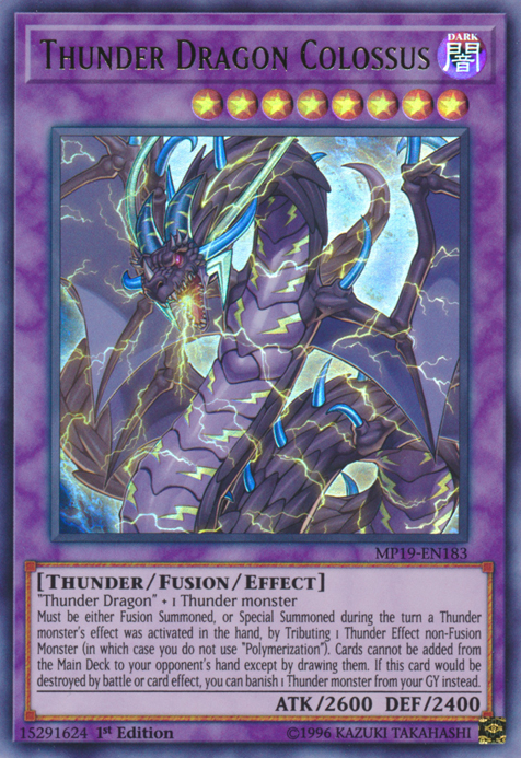 Thunder Dragon Colossus, 2019 Gold Sarcophagus Tin Mega Pack · MP19-EN183