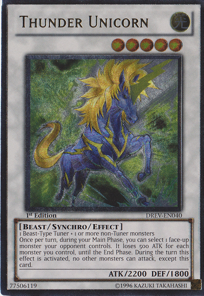 Thunder Unicorn, Duelist Revolution Sneak Peek Participation Card · DREV-EN040
