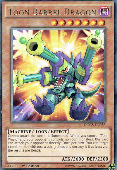 Toon Barrel Dragon, Dimension of Chaos Sneak Peek Participation Card · DOCS-EN038