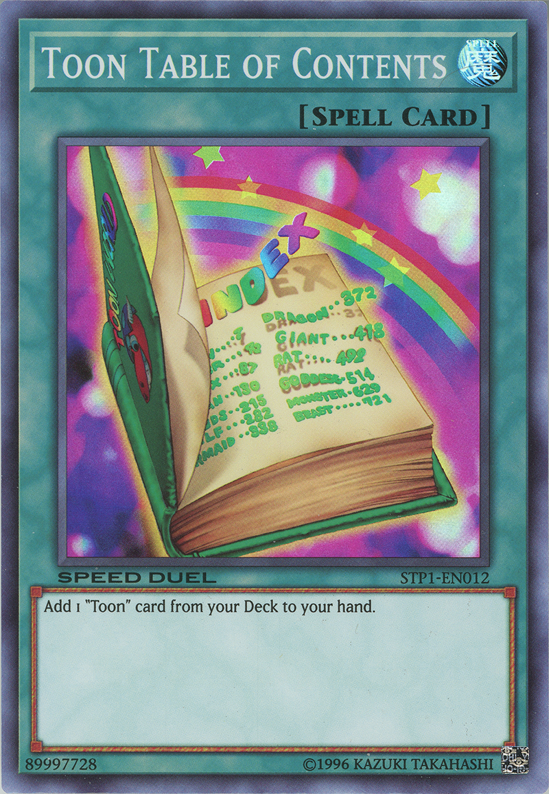 Toon Table of Contents, Speed Duel Tournament Pack 1 · STP1-EN012