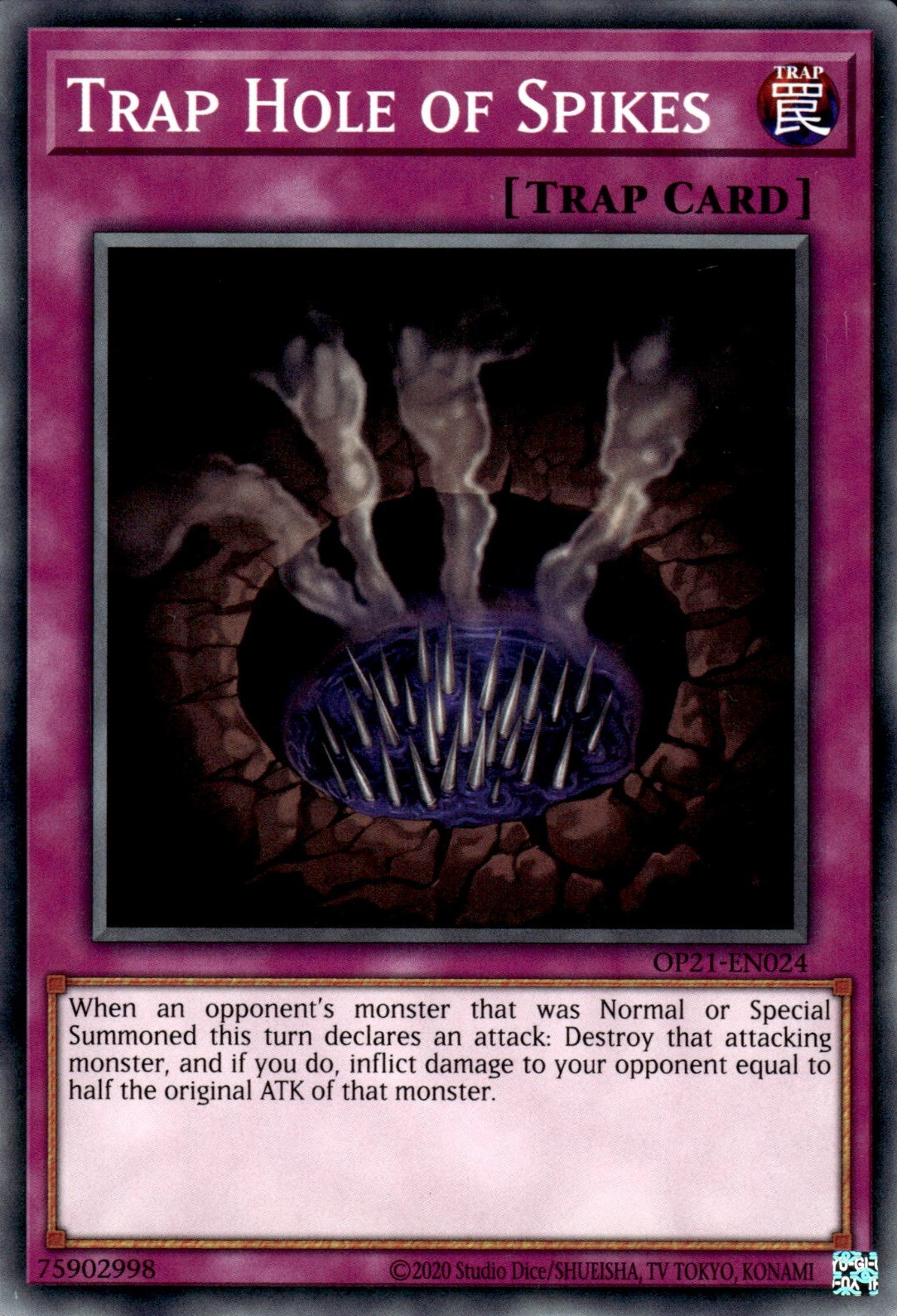 Trap Hole of Spikes, OTS Tournament Pack 21 · OP21-EN024