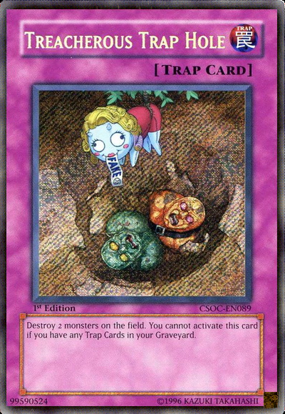 Treacherous Trap Hole, Crossroads of Chaos Sneak Peek Participation Card · CSOC-EN089