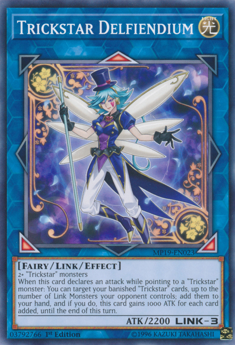Trickstar Delfiendium, 2019 Gold Sarcophagus Tin Mega Pack · MP19-EN023