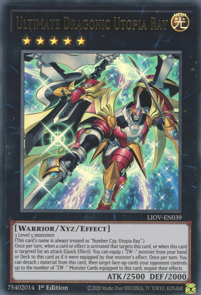 Ultimate Dragonic Utopia Ray, Lightning Overdrive Premiere! promotional card · LIOV-EN039