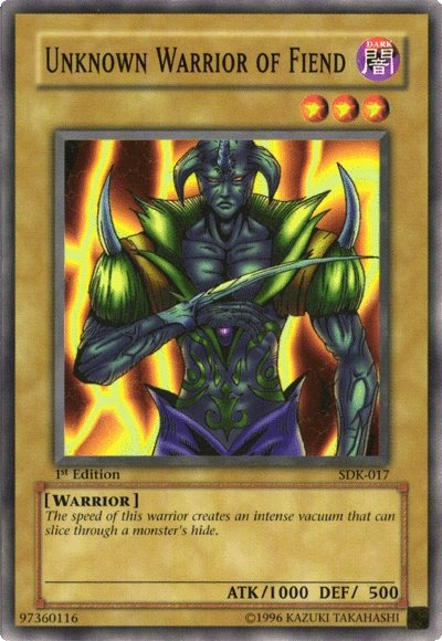 Unknown Warrior of Fiend, Starter Deck: Kaiba · SDK-017