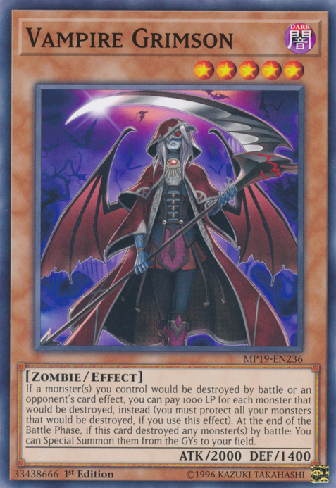 Vampire Grimson, 2019 Gold Sarcophagus Tin Mega Pack · MP19-EN236