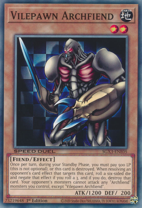 Vilepawn Archfiend, Speed Duel GX: Duelists of Shadows · SGX3-ENE05