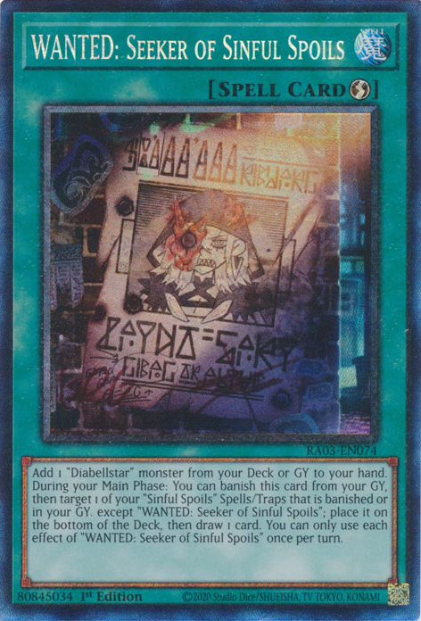 WANTED: Seeker of Sinful Spoils, Quarter Century Bonanza · RA03-EN074