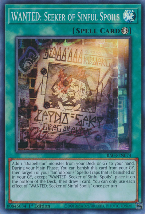 WANTED: Seeker of Sinful Spoils, Quarter Century Bonanza · RA03-EN074