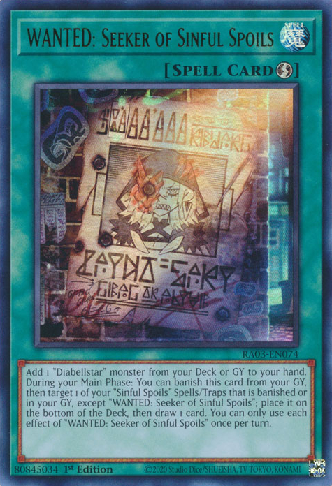WANTED: Seeker of Sinful Spoils, Quarter Century Bonanza · RA03-EN074