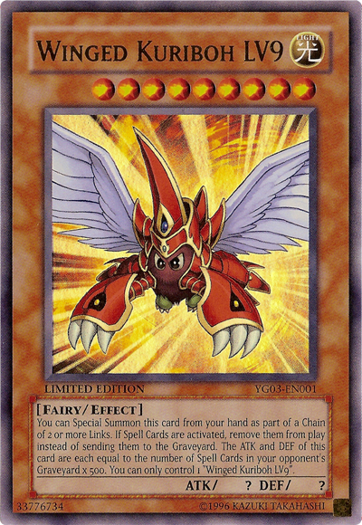 Winged Kuriboh LV9, Yu-Gi-Oh! GX Volume 3 promotional card · YG03-EN001