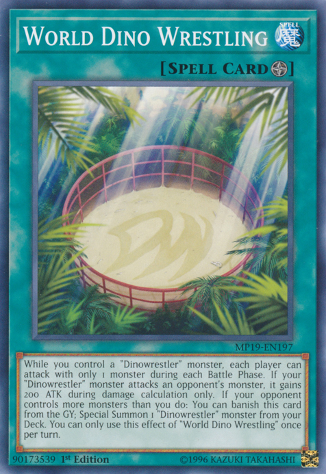 World Dino Wrestling, 2019 Gold Sarcophagus Tin Mega Pack · MP19-EN197