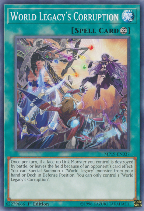 World Legacy's Corruption, 2019 Gold Sarcophagus Tin Mega Pack · MP19-EN037