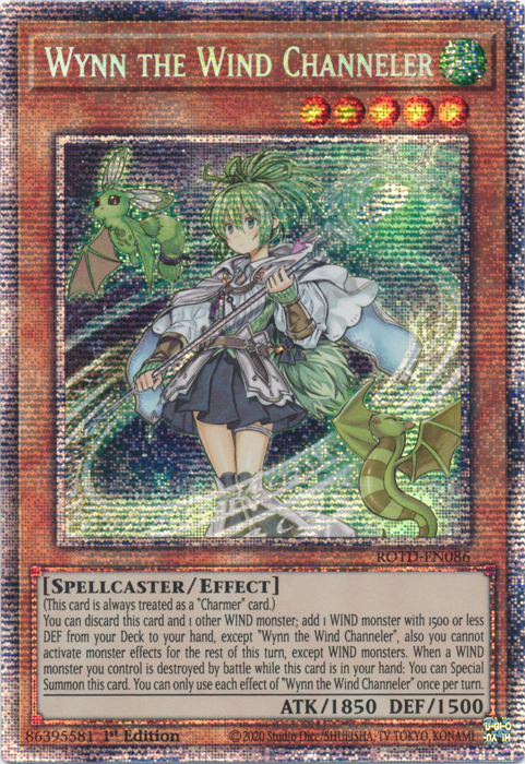Wynn the Wind Channeler, Rise of the Duelist Premiere! promotional card · ROTD-EN086