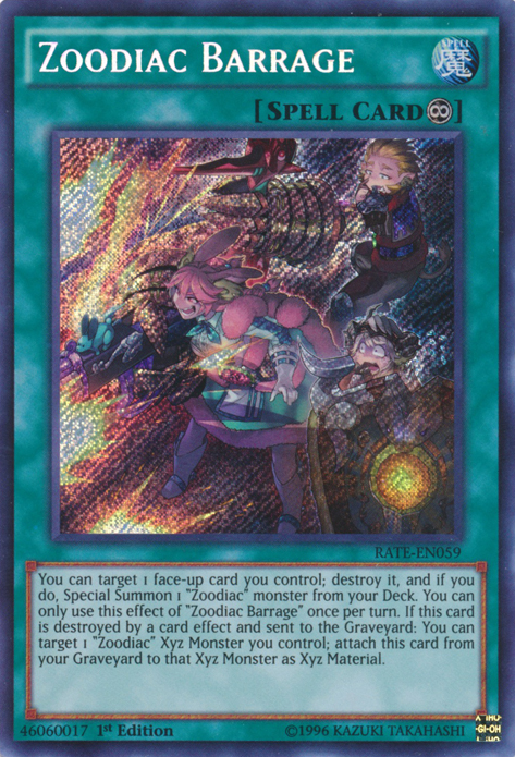 Zoodiac Barrage, Raging Tempest Sneak Peek Participation Card · RATE-EN059