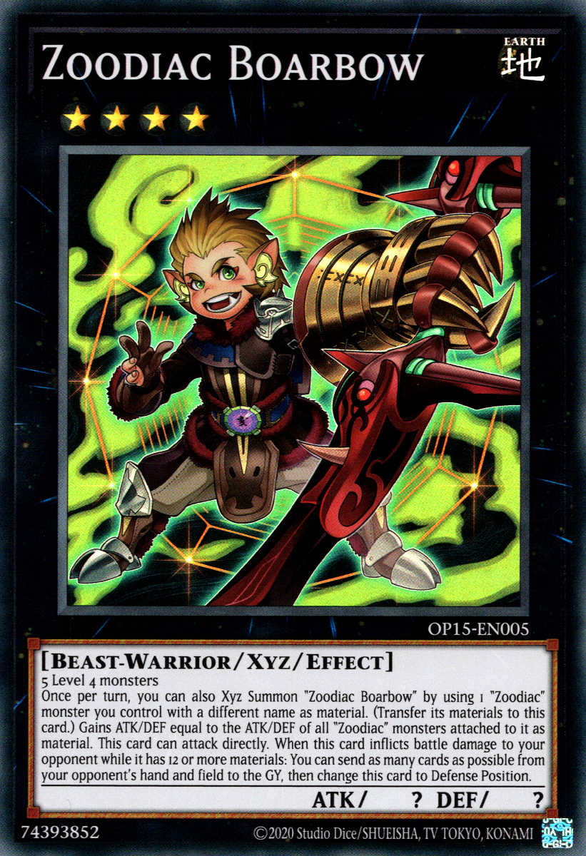 Zoodiac Boarbow, OTS Tournament Pack 15 · OP15-EN005
