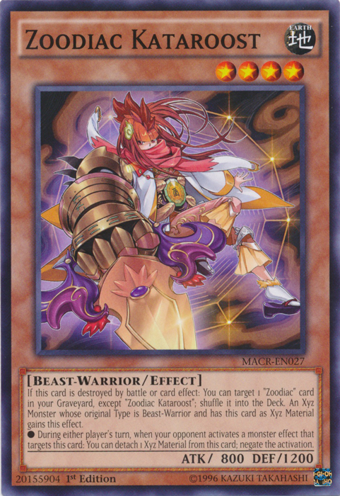 Zoodiac Kataroost, Maximum Crisis Sneak Peek Participation Card · MACR-EN027