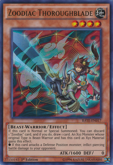 Zoodiac Thoroughblade, Raging Tempest Sneak Peek Participation Card · RATE-EN017