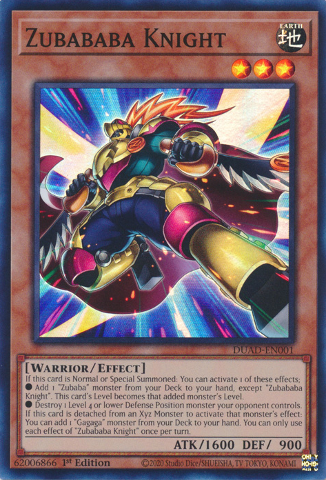 Zubababa Knight, Duelist's Advance · DUAD-EN001
